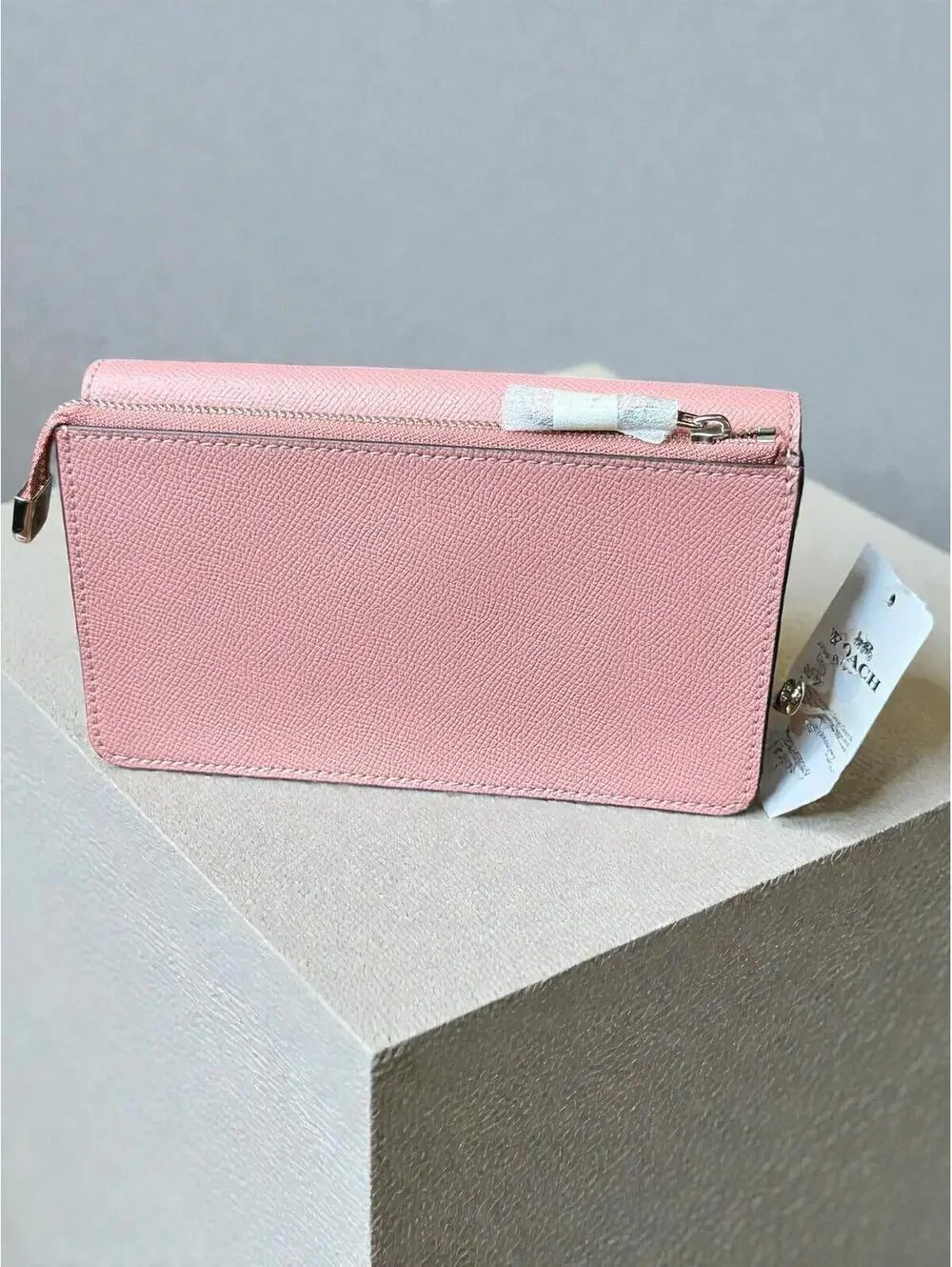 Coach CrossGrain Leather Foldover Wristlet Daisy Applique